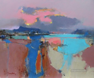 Paisajes Painting - Plockton Loch Carron paisaje marino abstracto
